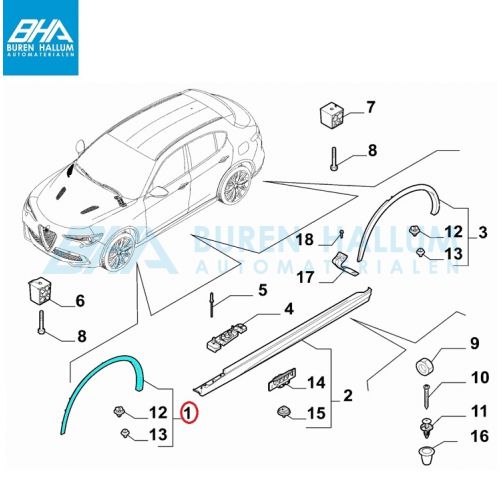 VAN WEZEL Spatbord voor o.a. Toyota - 5472657, 5410909682798