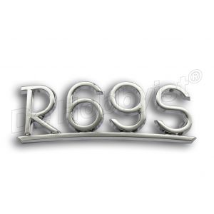 r69s embl. chroom op spatbord <font color=