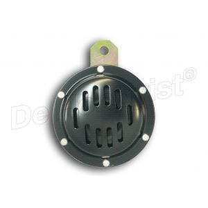 claxon 6v. zwart rooster 100mm <font color=
