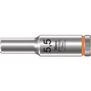Wera 8790 HMA Deep hand- en machinedop met 1/4 inch aandrijving 5.5x50 mm - A227400457 - afbeelding 1
