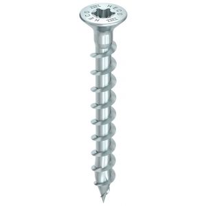 Heco-Topix-Plus scharnierschroef 4,5x40 mm platverzonken kop Heco-Drive HD 20 variabele voldraad verzinkt blauw A3K 500 stuks VARIANTA verpakking - A50803027 - afbeelding 1