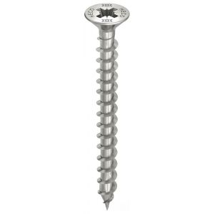Heco-Topix-Plus RVS A2 spaanplaatschroef 5,0x70 mm platverzonken kop met freesholtes Pozi-Drive PZD 2 variabele voldraad blank glijcoating 200 stuks VARIANTA verpakking - A50803021 - afbeelding 1