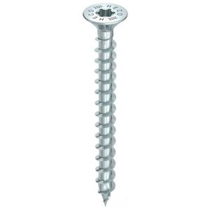 Heco-Topix-Plus houtbouwschroef 8,0x380 mm platverzonken kop met freesholtes Heco-Drive HD 40 voldraad verzinkt blauw A3K 50 stuks VARIANTA verpakking - A50802394 - afbeelding 1