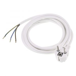 Exin aansluitsnoer randaarde 3x1 mm2 2,5 m vinyl kabel binnengebruik maximaal 2500 W wit - H50401073 - afbeelding 1