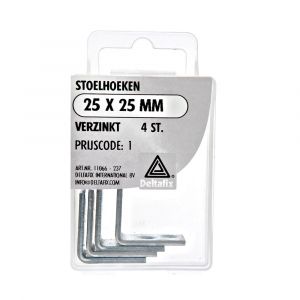 Deltafix stoelhoek verzinkt 25x25 mm blister 4 stuks - H21903600 - afbeelding 1