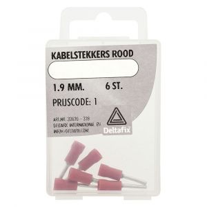 Deltafix kabelstekker rood rood 1.9 mm blister 6 stuks - H21904306 - afbeelding 1