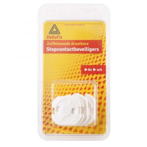 Deltafix stopcontactbeveiliger zelfklevend wit verpakking 6 stuks - H21904310 - afbeelding 1