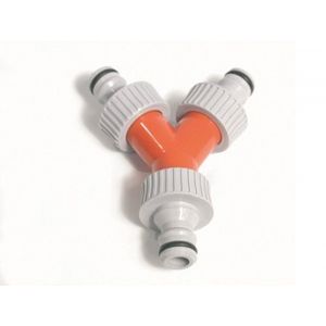 Talen Tools Y-vertakking met 3 opgeschroefde kraannippels PVC op kaart - A20501534 - afbeelding 1