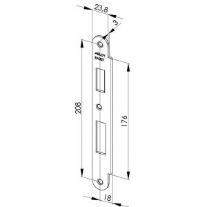 Abloy sluitplaat voor stompe deur korte lip EA327 - H19502057 - afbeelding 1