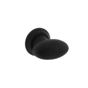 Intersteel Living 1847 knopkruk ovaal glad met ronde rozet beukenhout zwart - Y26009921 - afbeelding 1
