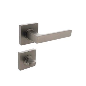 Intersteel 1713 deurkruk Hera op vierkante rozet met nokken 55x55x10 mm en WC sluiting 8 mm antraciet-grijs - Y26010389 - afbeelding 1