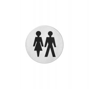 Intersteel Essentials 4600 pictogram zelfklevend rond WC dames en heren RVS - H26007663 - afbeelding 1