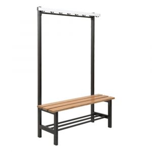 Hermeta 3085 zitbank Gardelux type 5 115 cm houten zitting met schoenenrek zwart - H20101345 - afbeelding 1