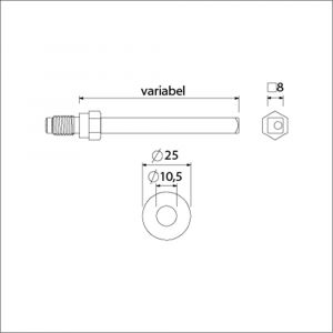 Ami gelagerde wissel Quickstift 8x80 mm speciaal 55-35 mm - A10900238 - afbeelding 1