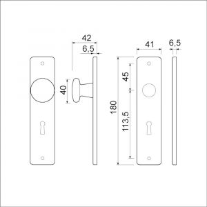 Ami 180/41 RH knopkortschild aluminium knop 160/40 vast kortschild 180/41 RH blind F1 - A10900725 - afbeelding 2