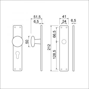 Ami 212/41 RH knoplangschild aluminium knop 160/50 vast langschild 212/41 RH blind F2 - A10900753 - afbeelding 2