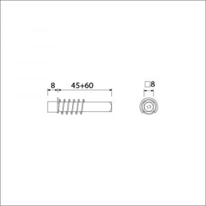 Ami verloopstift vierkant vol enkelzijdig 8-9 deurdikte 53-57 mm - A10900233 - afbeelding 2