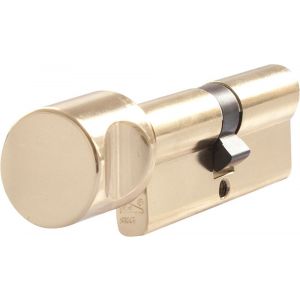 Abus knopcilinder Polished Brass blister E60PB C35/K35 B - A21700002 - afbeelding 1