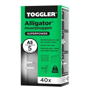 Toggler A5-40 Alligator muurplug zonder flens A5 diameter 5 mm doos 40 stuks - Y32650061 - afbeelding 1