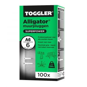Toggler A6-100 Alligator muurplug zonder flens A6 diameter 6 mm doos 100 stuks - Y32650068 - afbeelding 1