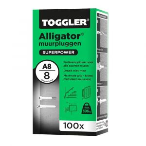 Toggler A8-100 Alligator muurplug zonder flens A8 diameter 8 mm doos 100 stuks - Y32650072 - afbeelding 1