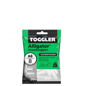 Toggler A8-20 Alligator muurplug zonder flens A8 diameter 8 mm zak 20 stuks - A32650071 - afbeelding 1