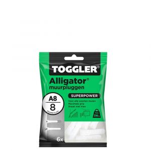 Toggler A8-6 Alligator muurplug zonder flens A8 diameter 8 mm zak 6 stuks - Y32650070 - afbeelding 1