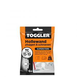 Toggler TC-6-schroef hollewandplug TC met schroef zak 6 stuks plaatdikte 15-19 mm - A32650025 - afbeelding 1