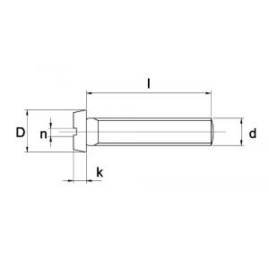 Kobout 684MB metaalschroef cilinderkop zaagsnede DIN 84 messing blank M8x30 mm - Y50450593 - afbeelding 1