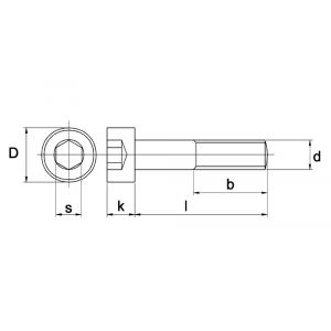 Kobout 3912ZW binnenzeskantbout cilinderkop DIN 912 8.8 onbehandeld staal M12x55 mm - A50451422 - afbeelding 1