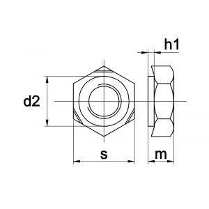 Kobout 5929ZW zeskantlasmoer DIN 929 onbehandeld staal M14 - A50457497 - afbeelding 1