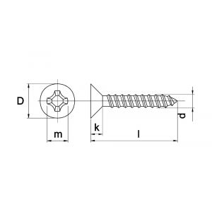 Kobout 6SPEV spaanplaatschroef verzonkenkop Pozidrive (kruiskop) galvanisch verzinkt 6x140/75 mm - Y50453716 - afbeelding 1