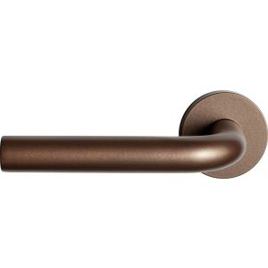 GPF bouwbeslag GPF1000.A2-00L/R Aka deurkruk gatdeel op ronde rozet Bronze blend 50x8 mm links-rechtswijzend - H21009961 - afbeelding 1