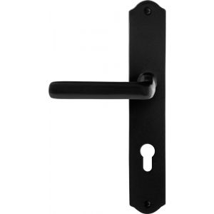 GPF bouwbeslag GPF6235.60L/R smeedijzer zwart Ilo deurkruk gatdeel op schild PC 72 mm 238x41x4 mm - H21010416 - afbeelding 1
