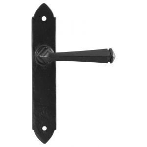 Kirkpatrick KP6052R smeedijzer zwart deurkruk gatdeel op schild 245x40 mm blind rechtswijzend - H21006050 - afbeelding 1