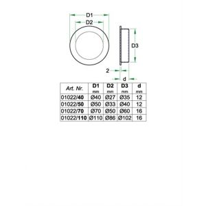 Artitec Collectie Interior Accents schuifdeurkom rond diameter 40 mm RVS mat - A23001361 - afbeelding 2