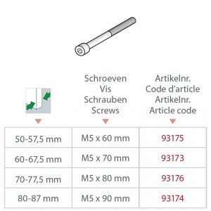Artitec cilinderkopschroef M5x70 voor veiligheids rozet deurdikte 60-67,5 mm - A23000612 - afbeelding 1