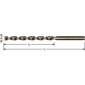 Werkö 152 HSS-Co8 spiraalboor lang DIN 340 Cobalt type TLS1000 1,0 mm - Y50902189 - afbeelding 2