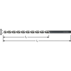 Werkö 165 HSS-Co spiraalboor extra lang DIN 1869 type TLS 1000 8,5x305 mm - Y50902378 - afbeelding 2