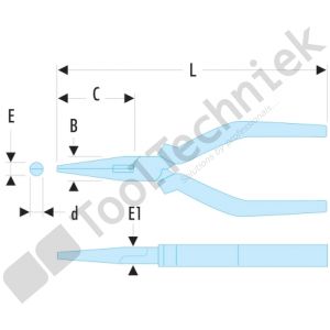 Facom sls long straight nose plier 200mm