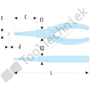 Facom ronde bektang, bekleed 17cm