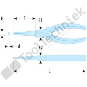 Facom ronde bektang, geisoleerd 17cm0 volt 17cm