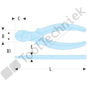 Facom zijkniptang pianodaad