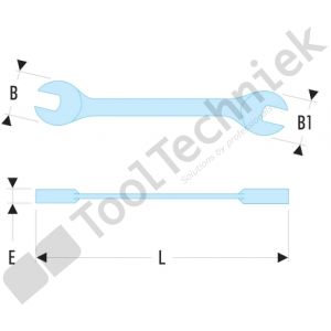 Facom steeksleutel 15 gebogen, metrisch 12x13h 12x13mm