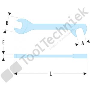 Facom steeksleutel micromechanica, bek 15 en75 gebogen kop