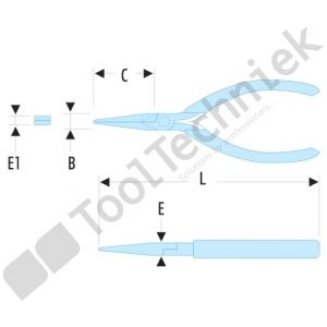 Facom tang met smalle, antistatische bekken,