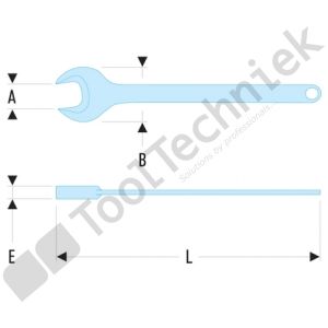 Facom 45 steeksleutels zware uitvoering, 32mm