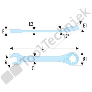 Facom ringsteekratelsleutel met snel terugsteork 10mm