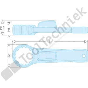 Facom beveiligde slagsleutel 24mm