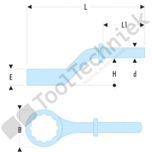 Facom gebogen ringsleutels zware uitvoering,, 24mm